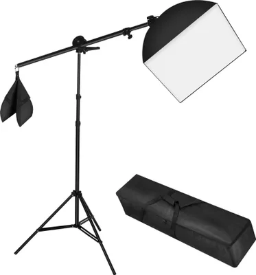 Produktbild von Studioleuchte mit Softbox, Stativ und Tasche - schwarz