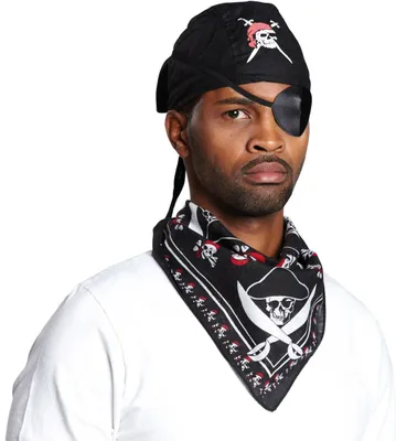 Produktbild von Piraten Halstuch Schal Piratenmotiv schwarz Karneval Kostüm Zubehör