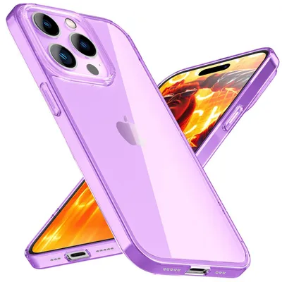 Zdjęcie produktu dla Etui Neon Clear do iPhone 15 Pro Kolorowe świecące silikonowe etui ochronne na telefon komórkowy Fioletowy