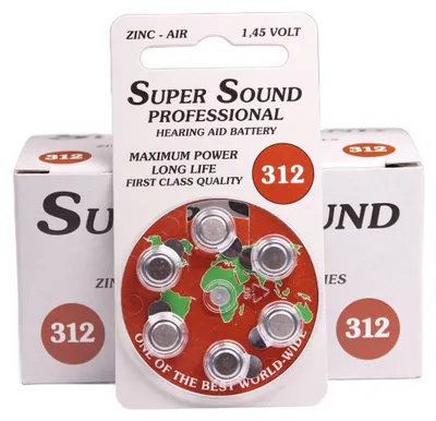 Image de Piles auditives taille 312 60 pièces de Super Sound
