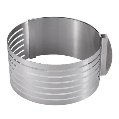 Produktbild von 6-8 Zoll/9-12 Zoll Kuchenschneider, 7-lagig, lebensmittelecht, leicht zu reinigen, schneidet gleichmäßig, Edelstahl, verstellbar, runder Kuchenschneiderring, Küchenhelfer