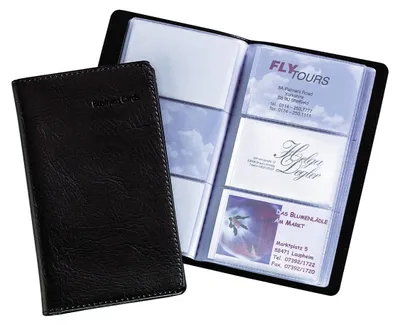 Produktbild von SIGEL VZ171 Visitenkarten-Mappe, Lederoptik, schwarz, matt, mit 20 Sichthüllen