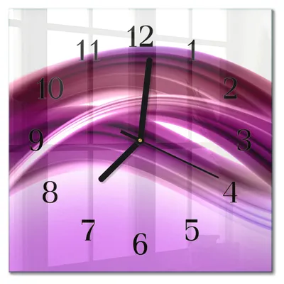 Produktbild von Tulup Glasuhr Wanduhr Küchenuhr Echt-Glas 30x30 cm Modern Dekorativ Geräuschlos Schwarzen Zeigern - Abstrakte Linien