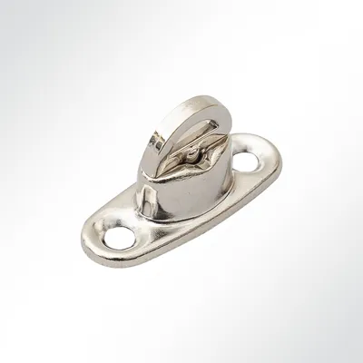 Produktbild von LYSEL® Drehverschluss Messing vernickelt mit Gegenplatte und Ovalöse 32x13x9,5mm
