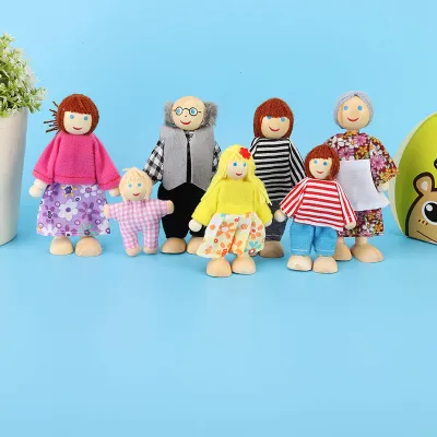 Zdjęcie produktu dla Akcesoria do teatrzyków dla dzieci, zabawki dla dzieci, prezenty, gry, pacynki z postaciami z kreskówek (siedmioosobowa rodzina)