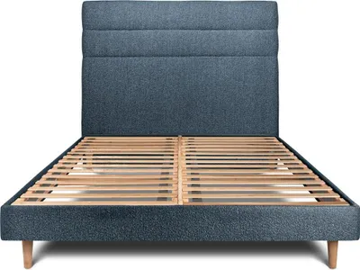 Productafbeelding van Bed met gestoffeerde hoofdbord – Bouclé-stof - 200 x 200 cm