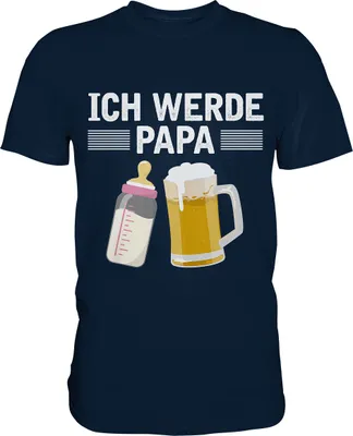 Produktbild von Ich werde Papa Herren Premium T-Shirt – Navy / L