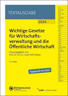 Zdjęcie produktu dla Wichtige Gesetze für Wirtschaftsverwaltung und die Öffentliche Wirtschaft