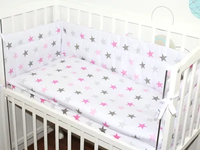 Produktbild von Baby Bettwäsche für Beistellbett 40x90cm Set mit Nestchen Spannbettlaken 6 teilig - D12