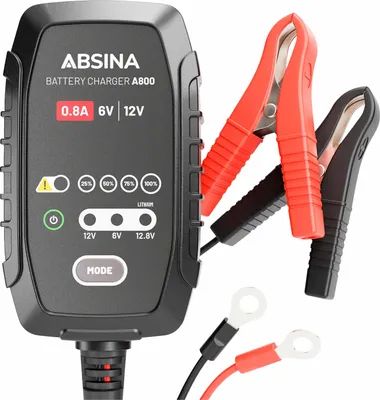 Immagine prodotto di Caricabatterie ABSINA A800, 6/12 V, 0,8 A