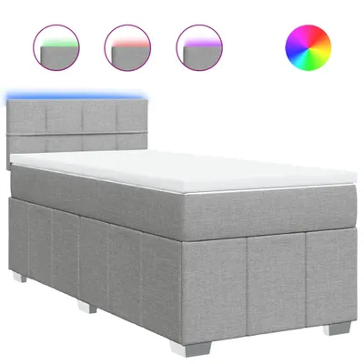 Produktbild von vidaXL Boxspringbett mit Matratze Hellgrau 100x200 cm Stoff