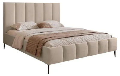 Produktbild von Selsey Sarafino - Polsterbett 180x200 cm, mit Bettkasten, Lattenrost und Metallfüßen, beige