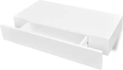 Produktbild von Wandregal mit Schublade MDF Weiß