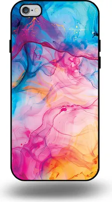 Productafbeelding van Smartphonica TelefoonhoesjeGeschikt voor iPhone 6/6s met regenboogacrylmarmermotief - TPU achterkantHoesje met regenboogacrylmarmermotief