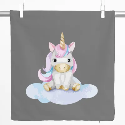 Produktbild von Huuraa Kissenbezug Einhorn Fabelwesen 40x40cm Steel Grey Baumwolle Dekokissenbezug Geschenkidee