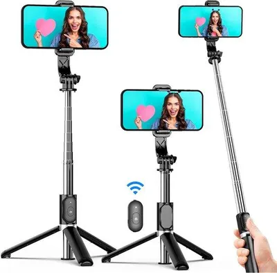 Productafbeelding van Selfie Stick - Selfie Stick Universeel - Selfie Stick Tripod - Selfie Stick Bluetooth