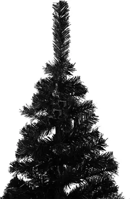 Produktbild von vidaXL Künstlicher Weihnachtsbaum Beleuchtung & Kugeln Schwarz 210 cm