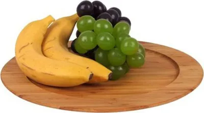 Produktbild von Dekoteller aus Bambusholz Servierteller Obstteller Bambusteller Holzteller 30cm