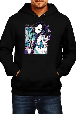 Obrázok produktu pre Pánska Mikina S Kapucňou Japan Animation Manga Anime Comics Demon Anime Slayer Shinobu Kocho Shinobu, Man 2XL / čierna