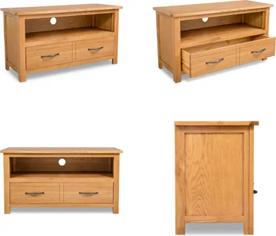 Produktbild von vidaXL TV Schrank 90x35x48 cm Massivholz Eiche - TV-Schrank - TV-Schränke - Lowboard - Lowboards