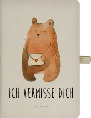 Produktbild von Mr. & Mrs. Panda Tagebuch Bär Liebesbrief - Transparent - Geschenk, notizbuch, Vermissen, Journal, Kladde, Teddy, Adressbuch, Freundin, Notizheft, Partner, Sehnsucht