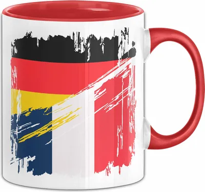 Produktbild von Frankreich Deutschland Flagge Halb Deutscher Halb Franzose Fußball Germany 2024 Europa France (Rot)