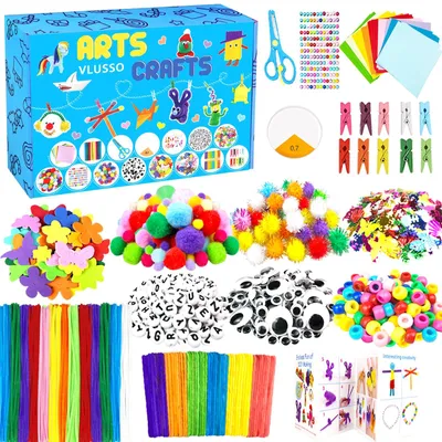 Imagen del producto de Kit de manualidades para niños, todo en uno, color azul, juguete creativo para niños y niñas