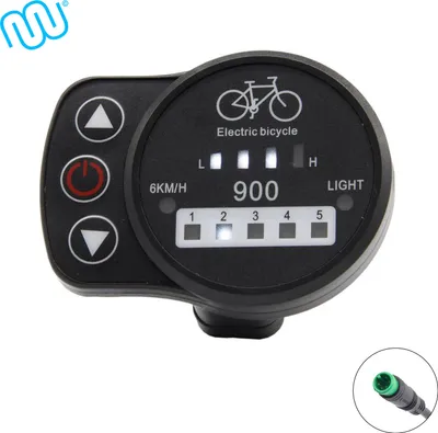 Produktbild von windmeile | Display KT-LED900, Waterproof, Julet 5 Pin, Bordcomputer, LED-Display, E-Bike, Elektrisches Fahrrad, Pedelec, 24V/36V/48V