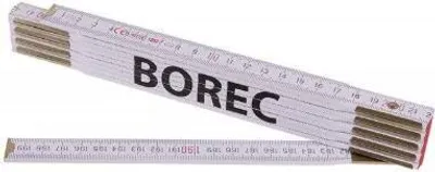 Image de Mètre pliant en bois PROFI, CE, BOREC, blanc, 2 m