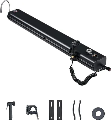 Immagine prodotto di SucceBuy Serbatoio dell'acqua per portapacchi da 7 g, serbatoio in alluminio ad alta capacità con attacco a pressione, 2 paraspruzzi e scanalatura a T, serbatoio esterno multi-capacità per roll bar, stivali, traverse