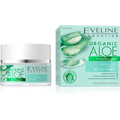 Produktbild von Eveline Cosmetics Organic Aloe+Collagen – feuchtigkeitsspendendes, beruhigendes Kosmetikprodukt
