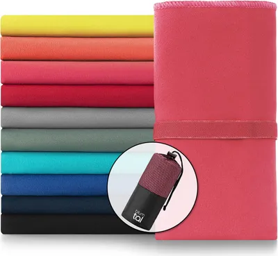 Produktbild von Blumtal Mikrofaser Handtuch Set - kompakte Mikrofaser Handtücher, Ultra leicht und schnelltrocknend, Sporthandtuch, Reisehandtuch, Strandhandtuch, Mikrofaser Badetuch, Pink, 80 x 40cm (2X)