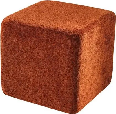 Immagine prodotto di Sgabello poggiapiedi cubo arredo stile lounge club tessuto arancione