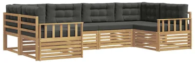 Produktbild von vidaXL Outdoor-Sofagarnitur mit Kissen 6 pcs Weiß und Anthrazit