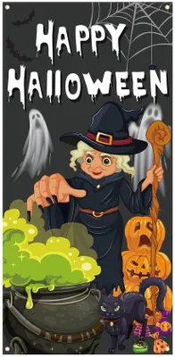 Immagine prodotto di Decorazioni per finestre a tema Halloween, 185x90 cm, addobbi spaventosi per la casa, formato grande, stile 2