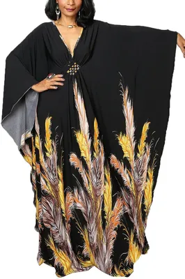 Image de Robe longue bohème style kaftan, pyjama pour femmes, en plusieurs couleurs