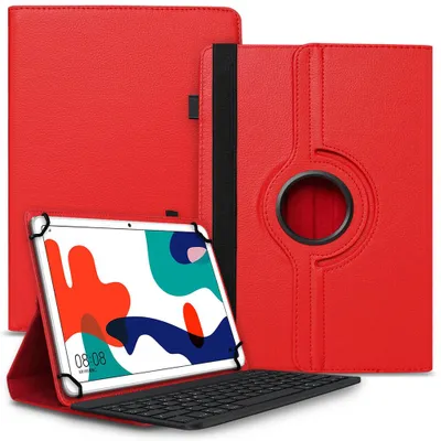 Produktbild von Tablet Tasche für Blackview Tab 90 Tastatur Hülle Case Bluetooth 360° DrehbarFarbe Uni 360 Taschen:Rot