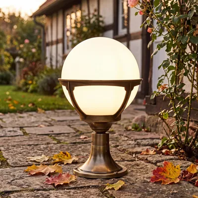 Obrázek produktu pro Světlo na cestu IP44 E27 38 cm masivní mosaz rustikální zahradní stojací lampa venkovní