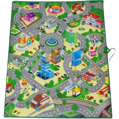 Produktbild von Spielteppich Straßen 120x100cm Großstadt Straßenteppich Kinderteppich