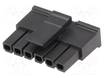 Zdjęcie produktu dla 2 sztuki złączki kablowe, płytka 3.0, 3 mm, gniazdo, 6 pinów, numer katalogowy: 43645-0600, złącze zatrzaskowe
