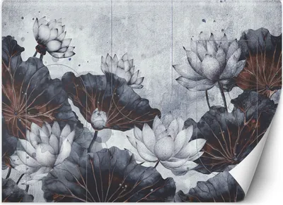 Produktbild von Vlies fototapete Blumen abstrakt konkret 100x70 cm Feeby Grau inkl. Kleber einfache Montage