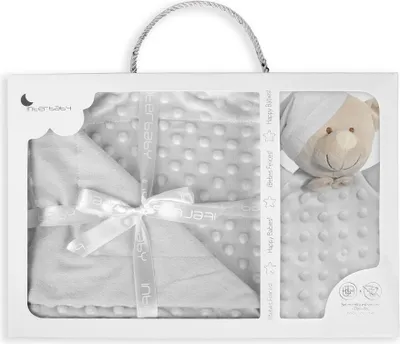 Produktbild von Interbaby - Blasen Decke 80X110 CMS. + Dou Dou 28X17 CMS. - Mod. Osito - Grau