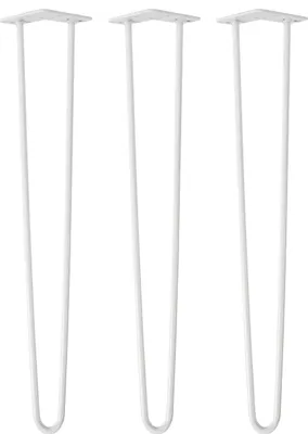 Immagine prodotto di Natural Goods Berlin Gambe HAIRPIN, gambe a forcina, gambe per mobili, gambe per tavoli, bianco, 71 cm, 2 montanti, 3 pezzi