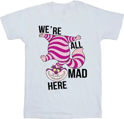 Produktbild von Disney - "Alice In Wonderland All Mad Here" T-Shirt für Herren BI10530 (XXL) (Weiß)