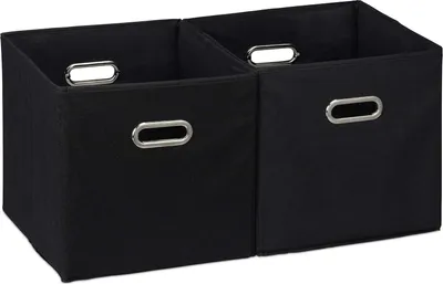 Produktbild von 2er-Set Aufbewahrungsboxen mit Griff, faltbare Stoffbox ohne Deckel, Würfel, 30 cm