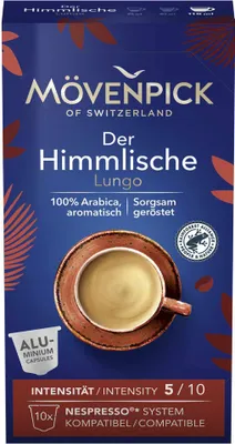 Produktbild von Mövenpick DER HIMMLISCHE LUNGO Kaffeekapseln, 10 Stück