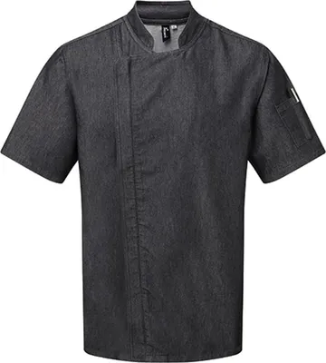 Immagine prodotto di Premier Workwear PR906 | Giacca da cuoco a maniche corte con chiusura a zip - Colore: Nero Denim (circa Pantone 426C) - Taglia: XXL