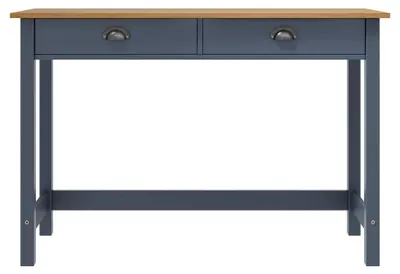 Obrázek produktu pro vidaXL Konzolový stolek Hill 2 zásuvky šedý 110x45x74 cm Borovicové dřevo