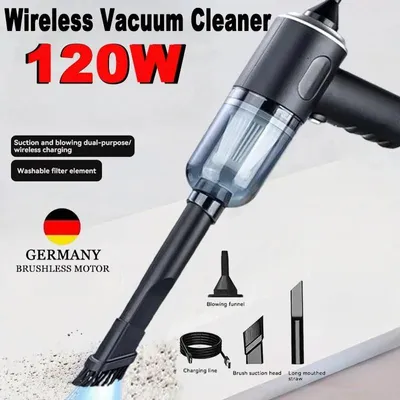 Produktbild von Akku-Handstaubsauger für Auto und Haushalt, 9000 Pa, Nass- und Trockensauger mit USB-Ladefunktion, 1200 mAh