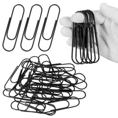 Riesen-Büroklammern, 10 cm, 24 Stück, schwarz, Metall